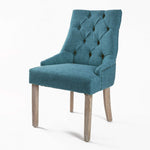 La Bella Dark Blue French Provincial Dining Chair Amour Oak Leg-Upinteriors