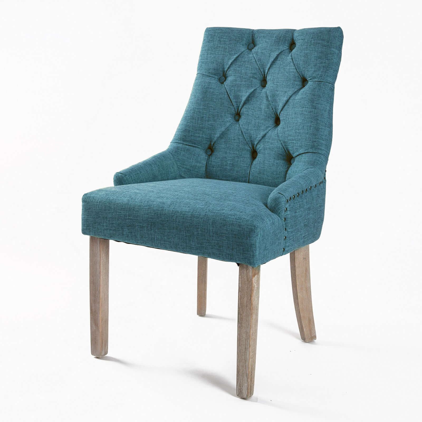 La Bella Dark Blue French Provincial Dining Chair Amour Oak Leg-Upinteriors