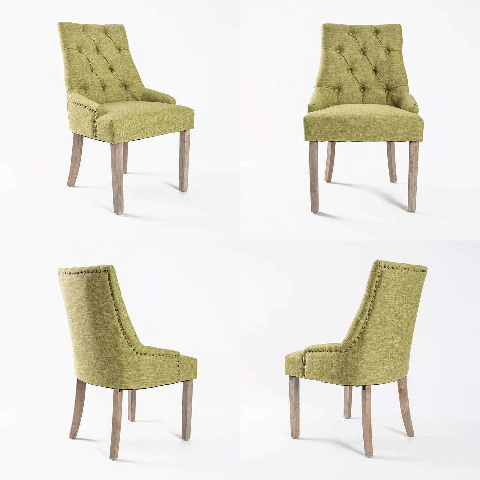 La Bella 4 Set Green French Provincial Dining Chair Amour Oak Leg-Upinteriors