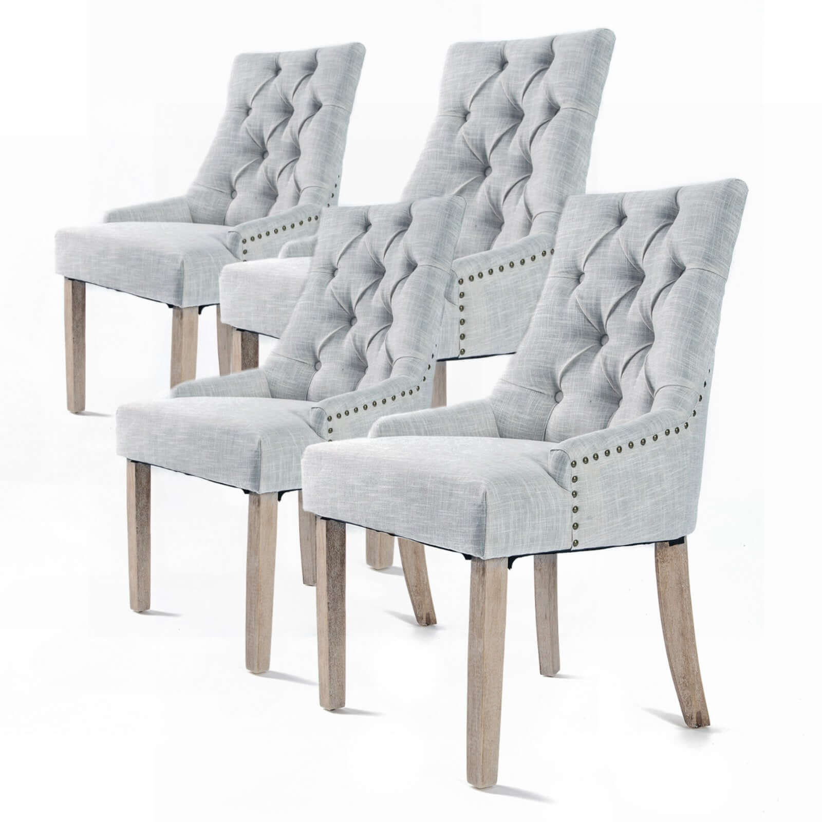 La Bella 4 Set Grey French Provincial Dining Chair Amour Oak Leg-Upinteriors