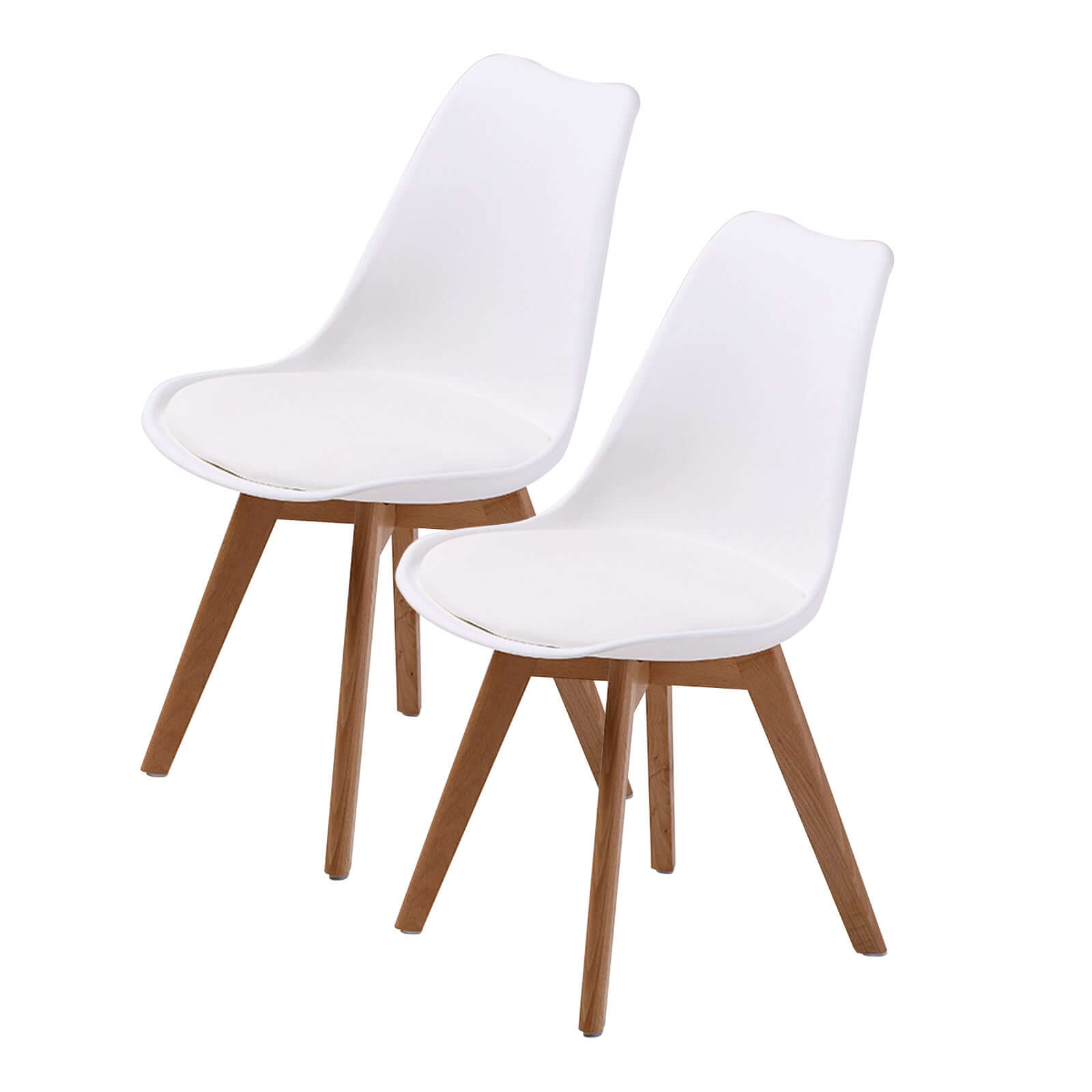 La Bella 2 Set White Retro Dining Cafe Chair Padded Seat-Upinteriors