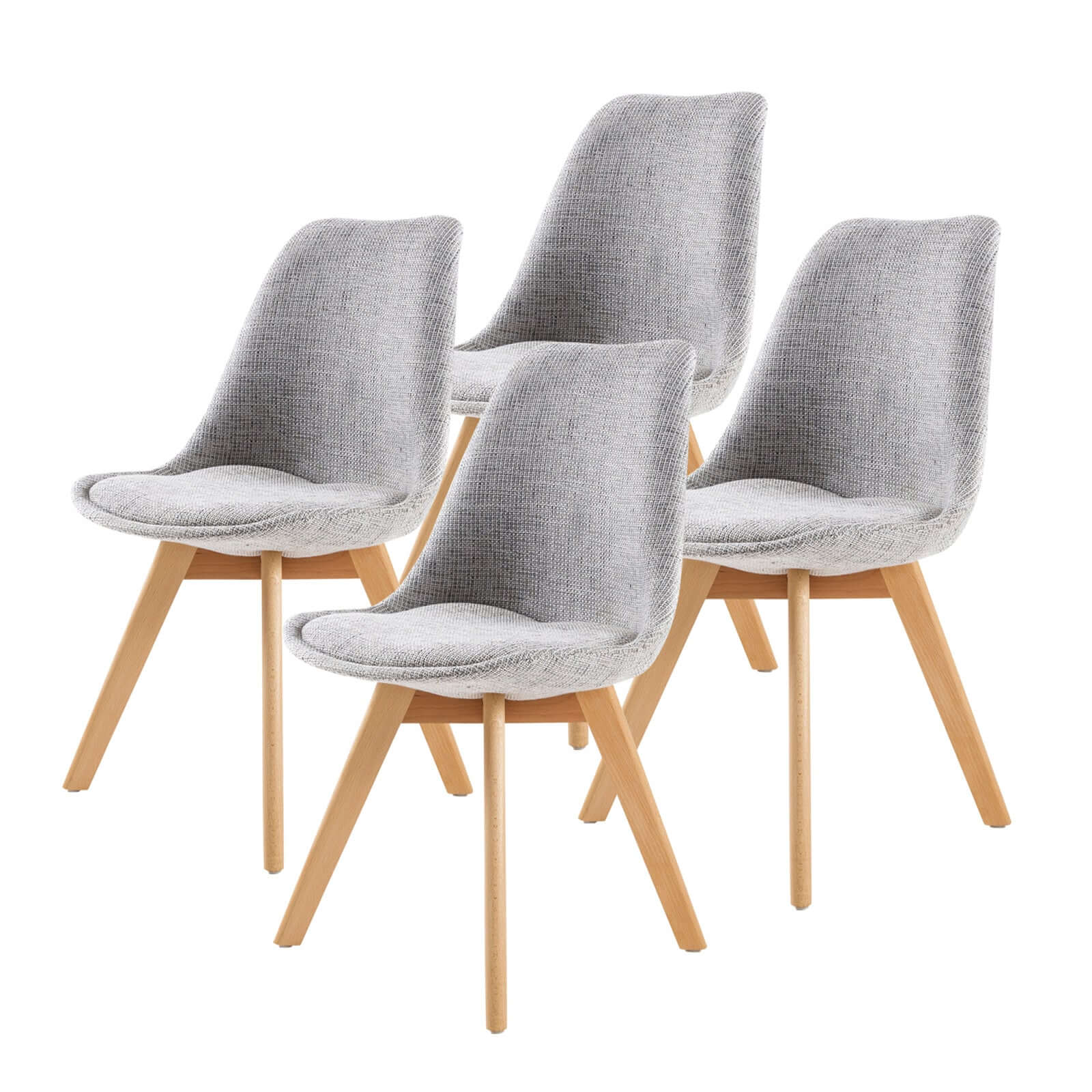 La Bella 4 Set Grey Retro Dining Cafe Chair Padded Seat-Upinteriors
