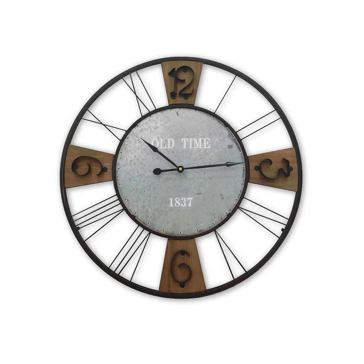 Home Master Wall Clock Large Vintage Design Stylish Metal Accents 60cm-Upinteriors