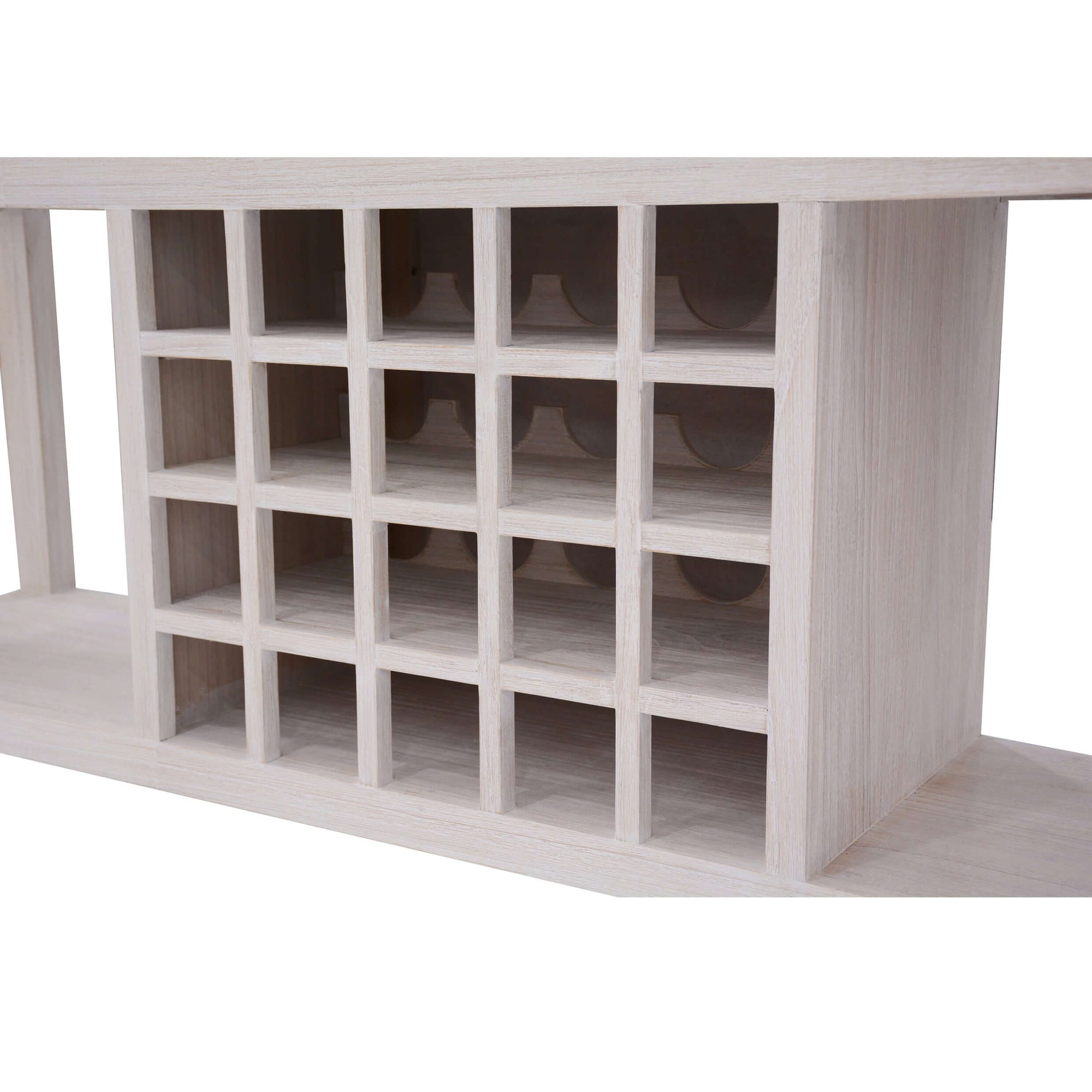 Foxglove Sideboard Buffet Wine Cabinet Bar Bottle Wooden Storage Rack - White-Upinteriors