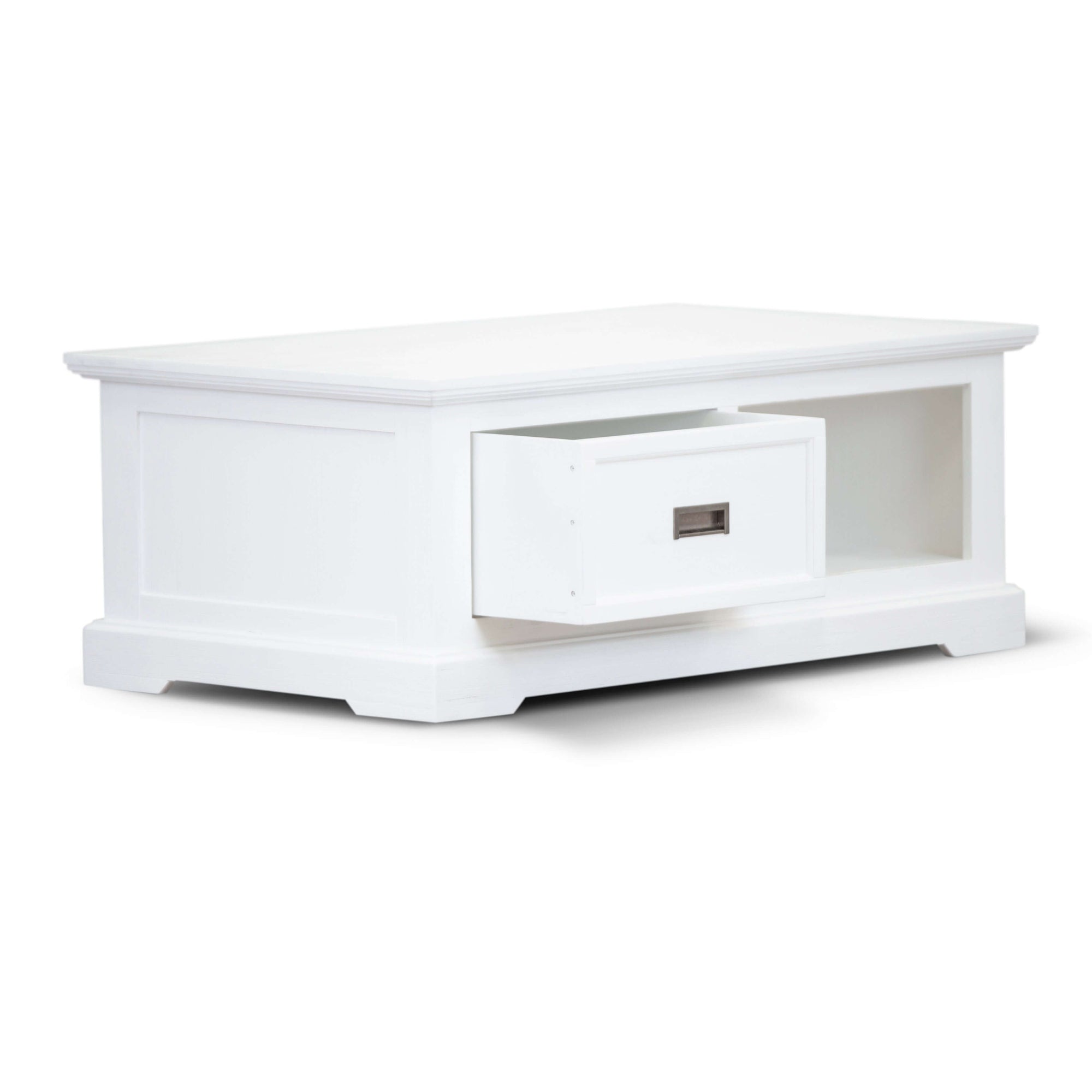 Laelia Coffee Table 120cm Solid Acacia Timber Wood Coastal Furniture - White-Upinteriors
