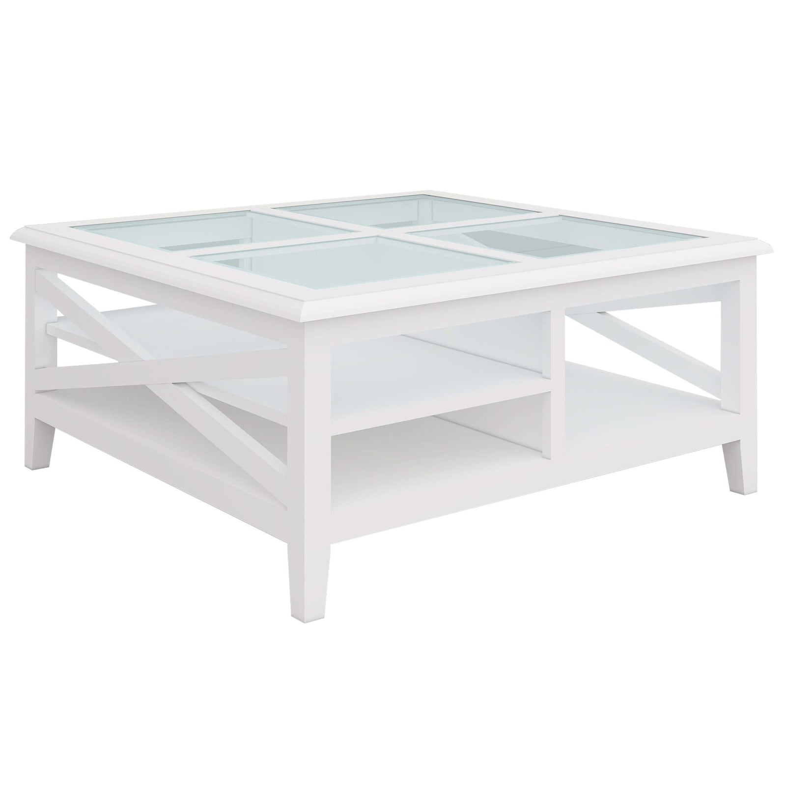 Buy Daisy Coffee Table 100cm Glass Top Solid Acacia Wood Hampton Furniture -Upinteriors