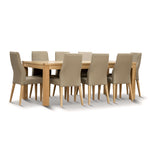 Rosemallow 9pc Dining Set 210cm Table 8 Silver PU Chair Solid Messmate Timber-Upinteriors