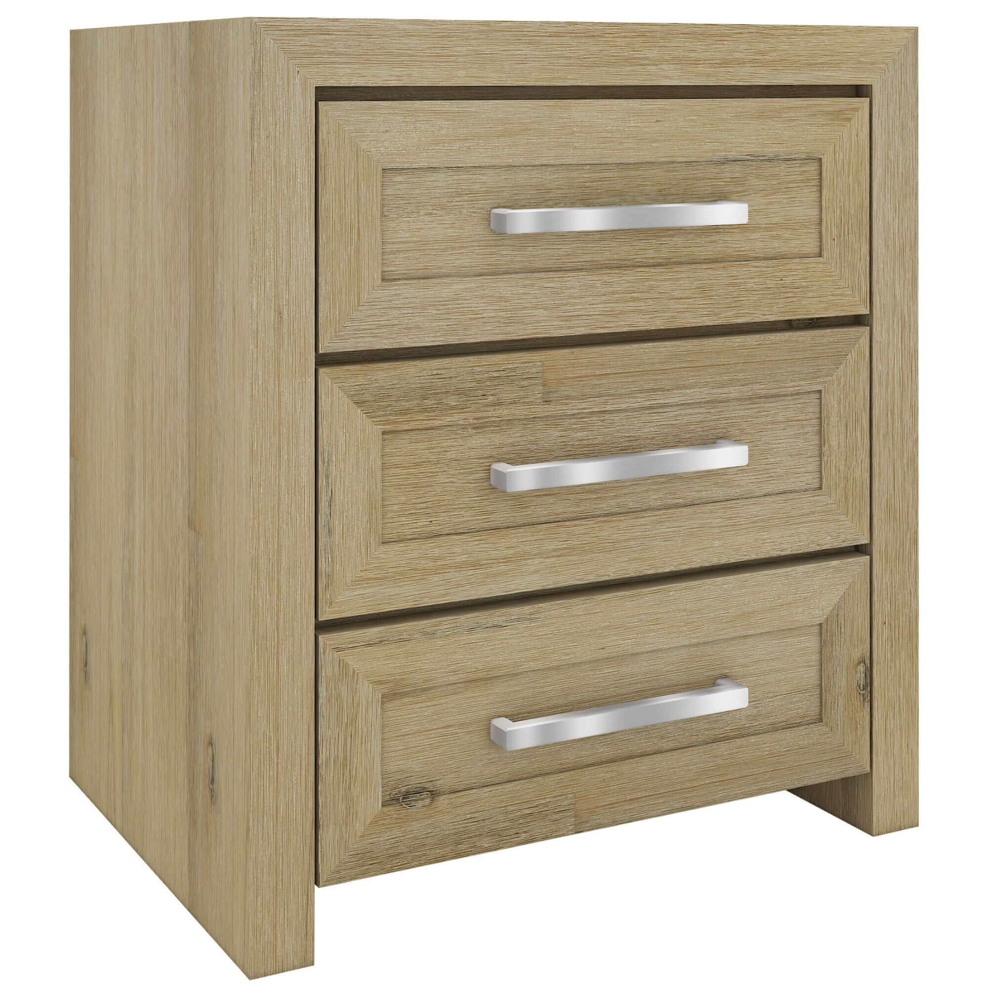 Gracelyn Set of 2 Bedside Nightstand 3 Drawers Bed Storage Cabinet - Smoke-Upinteriors