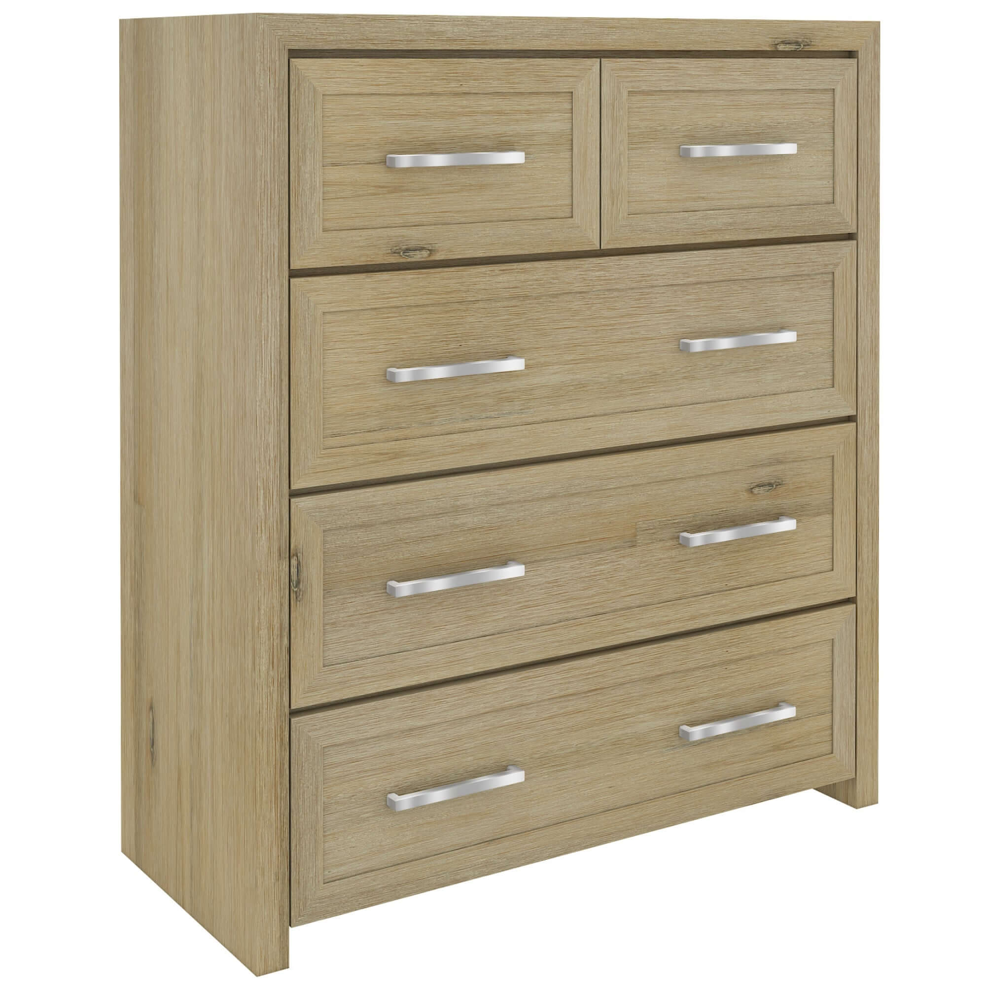 Gracelyn Tallboy 5 Chest of Drawers Solid Wood Bedroom Storage Cabinet - Smoke-Upinteriors