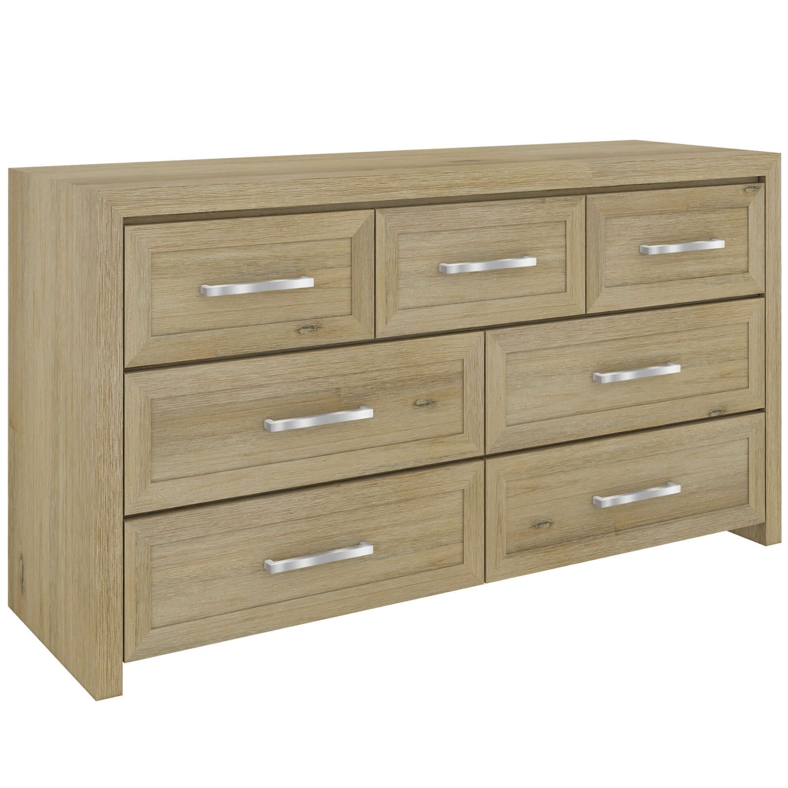 Gracelyn Dresser 7 Chest of Drawers Solid Wood Bedroom Storage Cabinet - Smoke-Upinteriors