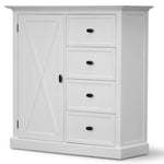Beechworth Tallboy 4 Chest of Drawers Solid Pine Wood Storage Cabinet - White-Upinteriors
