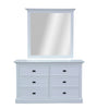 Beechworth Dresser Mirror 6 Chest of Drawers Pine Wood Storage Cabinet - White-Upinteriors