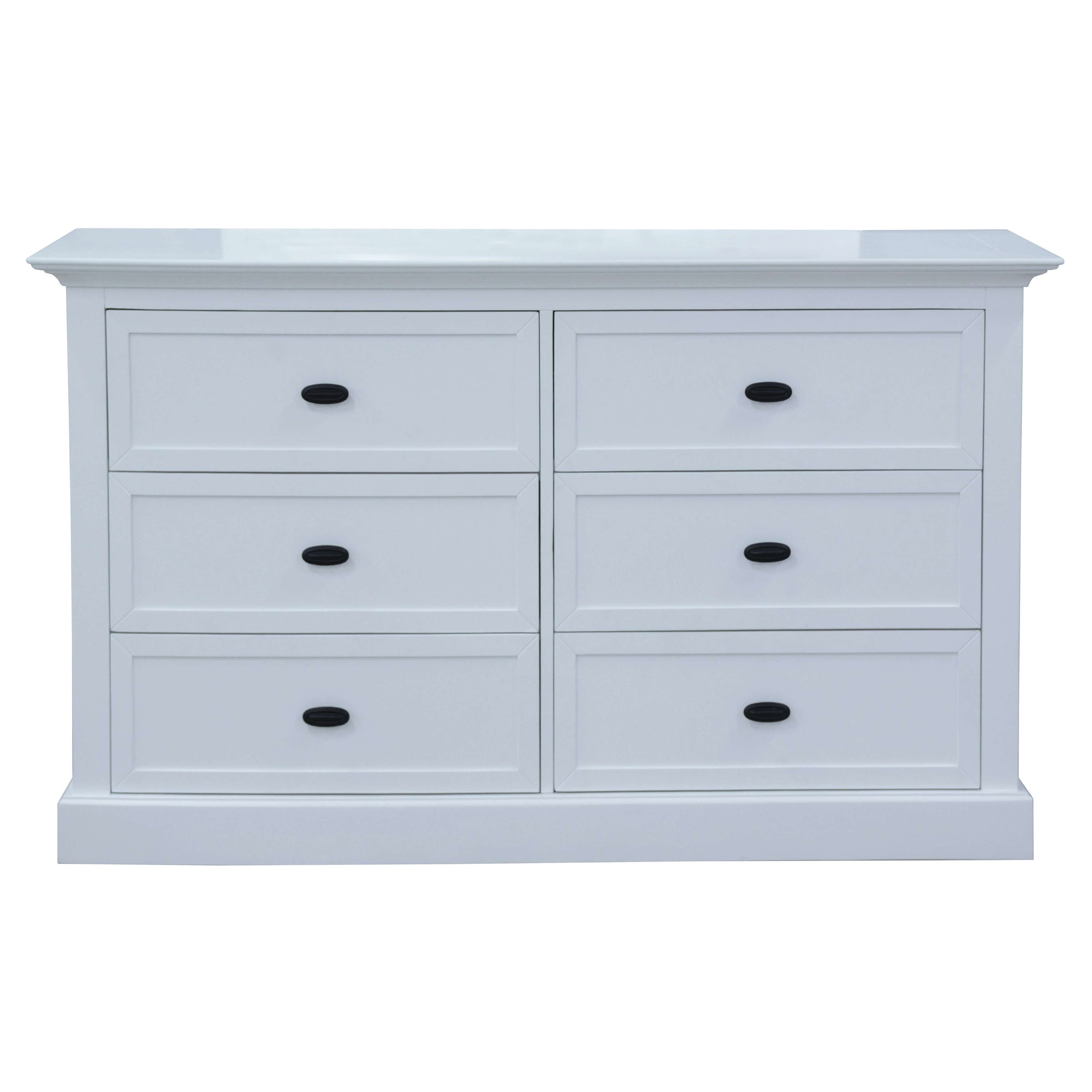 Beechworth Dresser Mirror 6 Chest of Drawers Pine Wood Storage Cabinet - White-Upinteriors