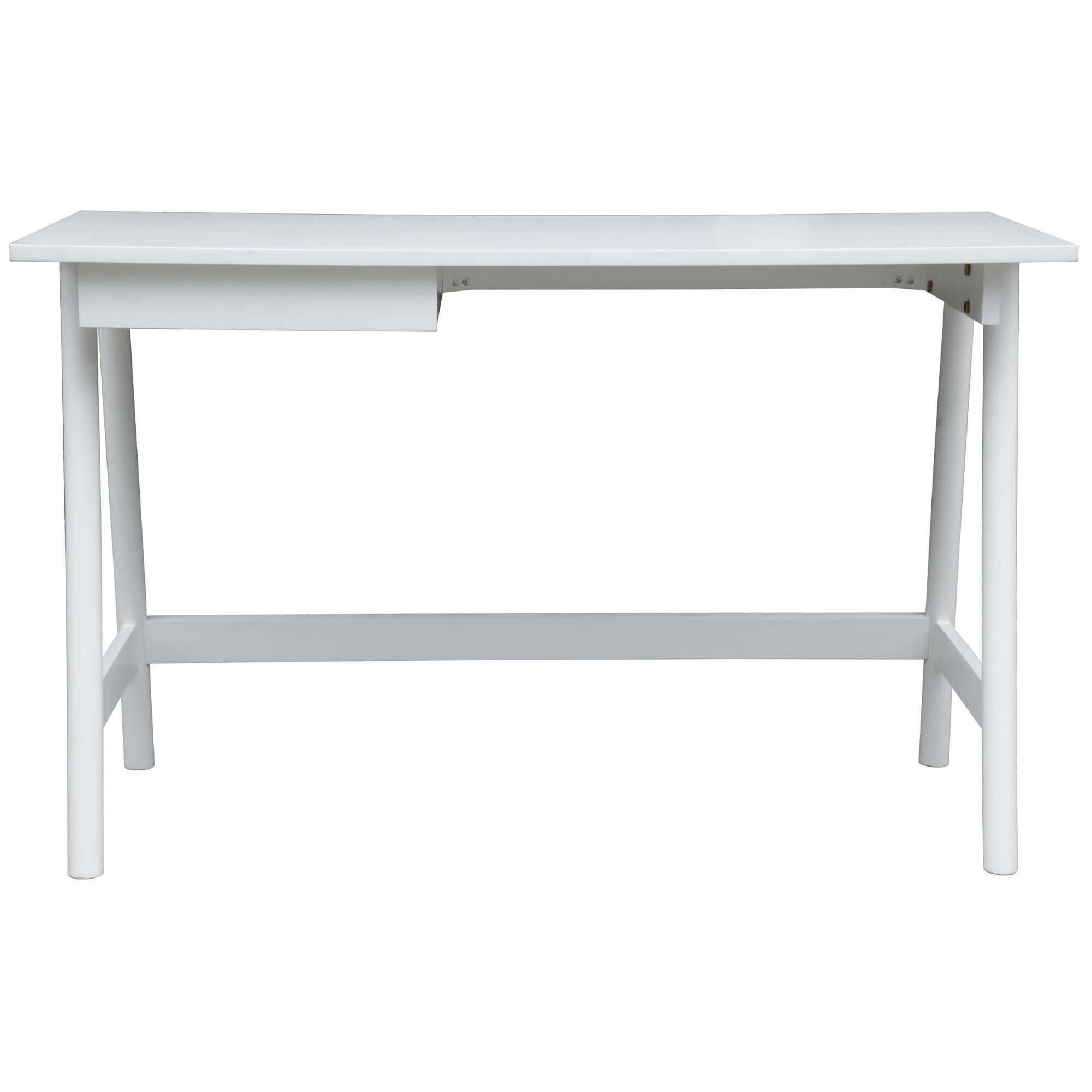 Mindil Office Desk Student Study Table Solid Wooden Timber Frame - White-Upinteriors