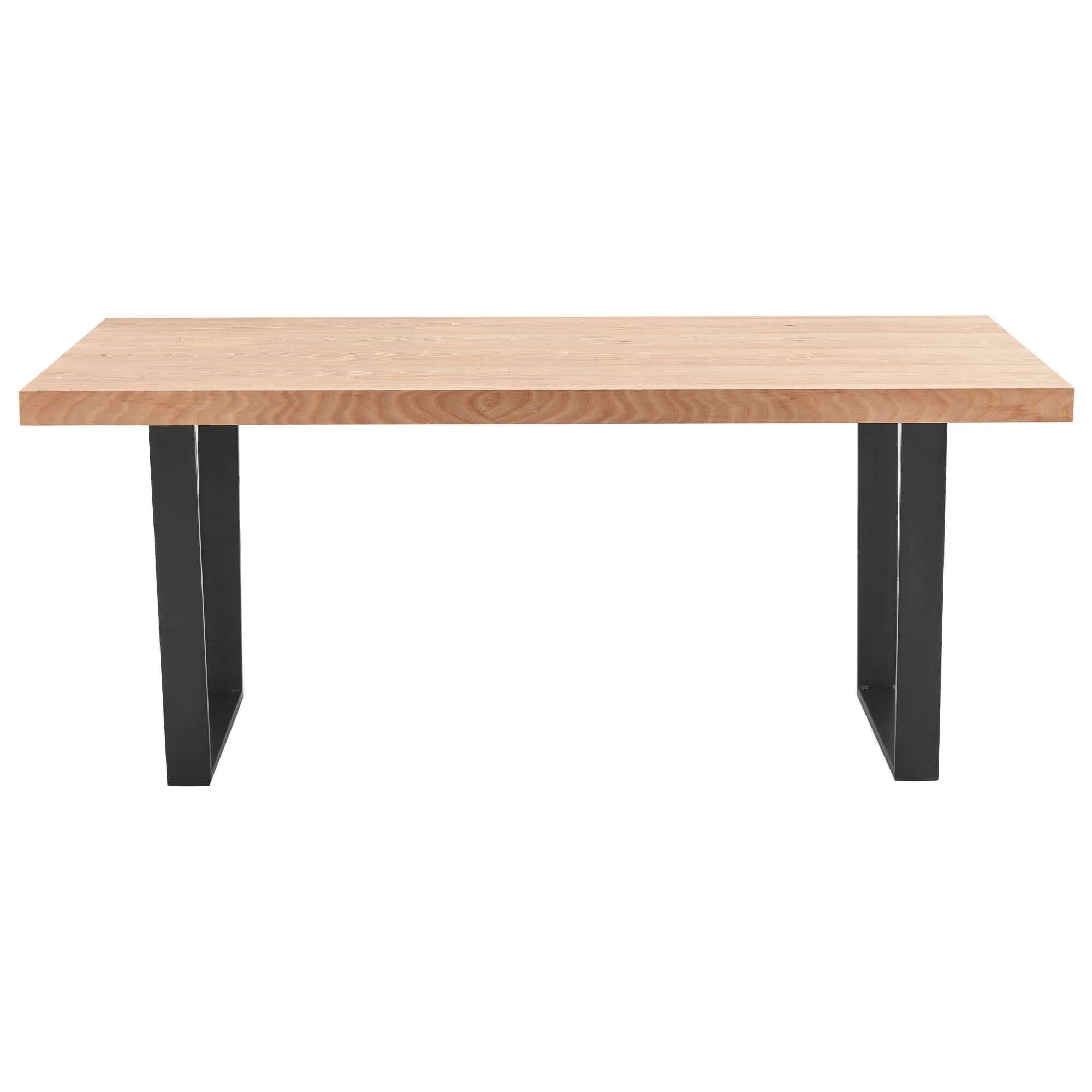 Petunia Dining Table 210cm Elm Timber Wood Black Metal Leg - Natural-Upinteriors