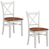 Buy lupin dining chair set of 2 crossback solid rubber wood furniture - white oak - upinteriors-Upinteriors