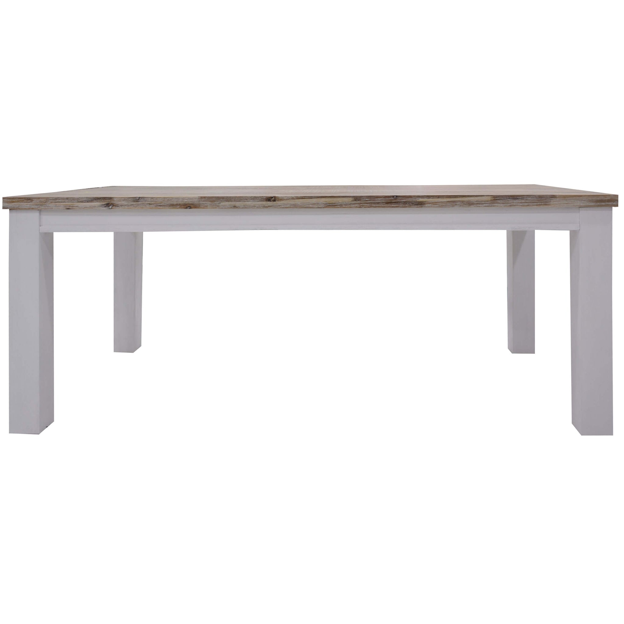 Plumeria Dining Table 190cm Solid Acacia Wood Home Dinner Furniture -White Brush-Upinteriors