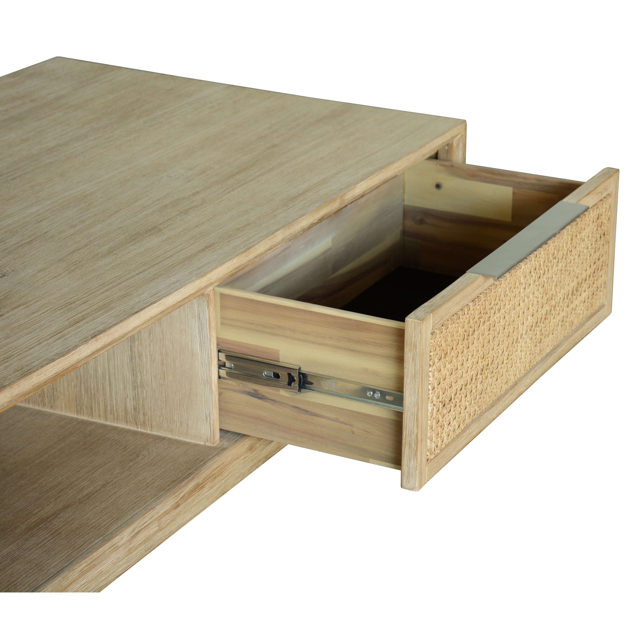 Grevillea Coffee Table 130cm Solid Acacia Timber Wood Rattan Furniture - Brown-Upinteriors