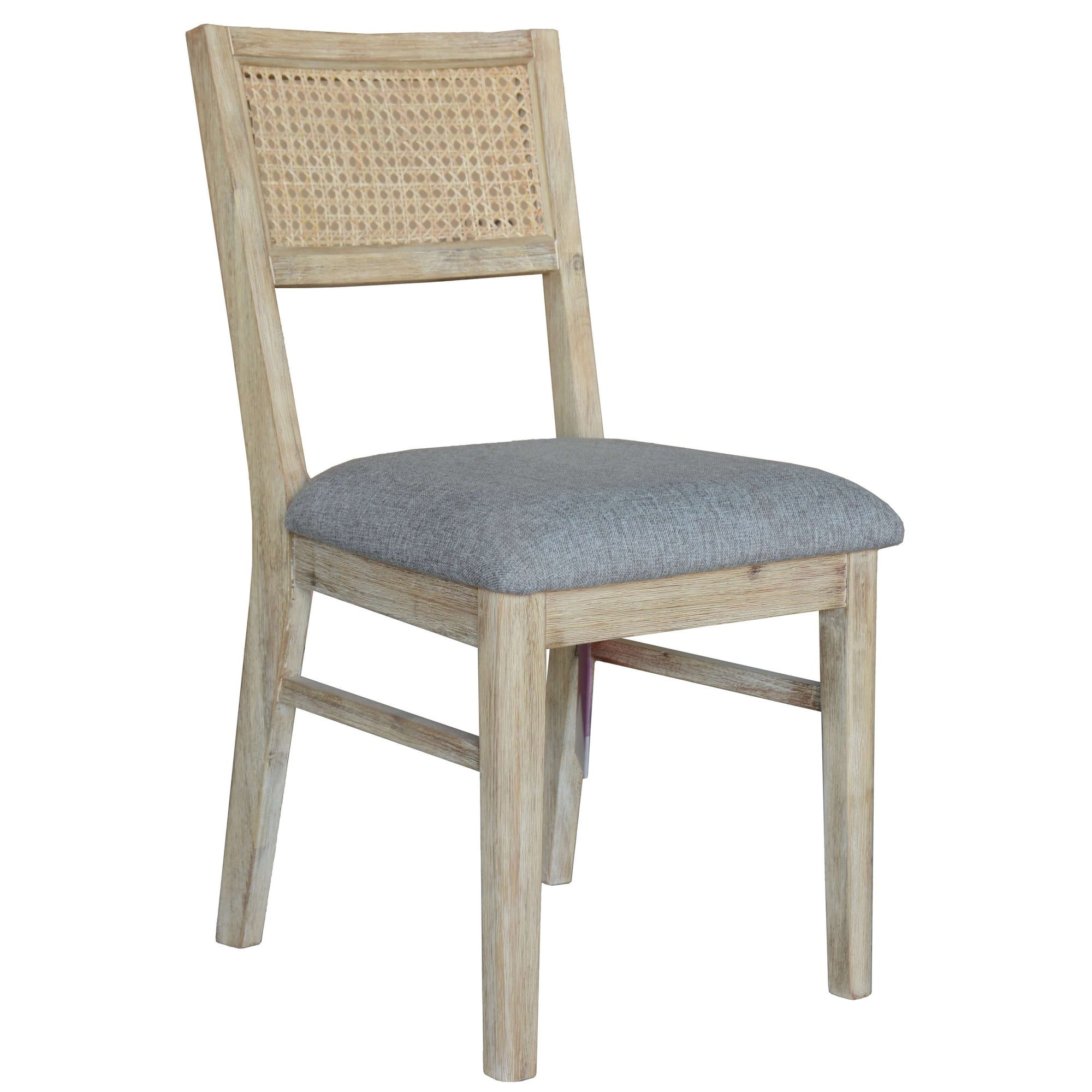 Grevillea Dining Chair Set of 2 Solid Acacia Timber Wood Rattan Furniture -Brown-Upinteriors