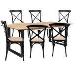 Aconite 7pc 180cm Dining Table Set 6 Cross Back Chair Solid Messmate Timber Wood-Upinteriors