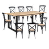 Aconite 9pc 210cm Dining Table Set 8 Cross Back Chair Solid Messmate Timber Wood-Upinteriors