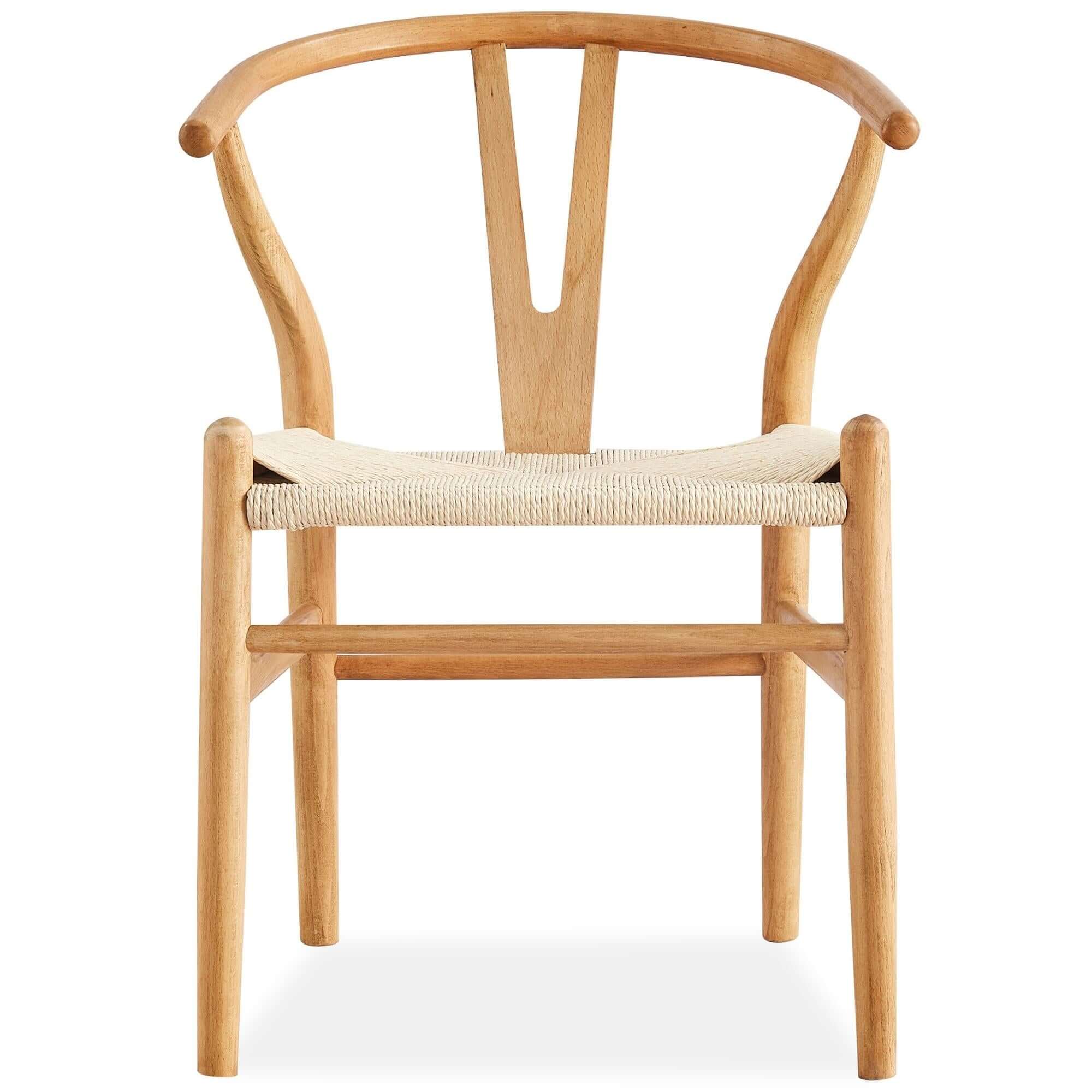 Anemone Set of 6 Wishbone Dining Chair Beech Timber Replica Hans Wenger Natural-Upinteriors