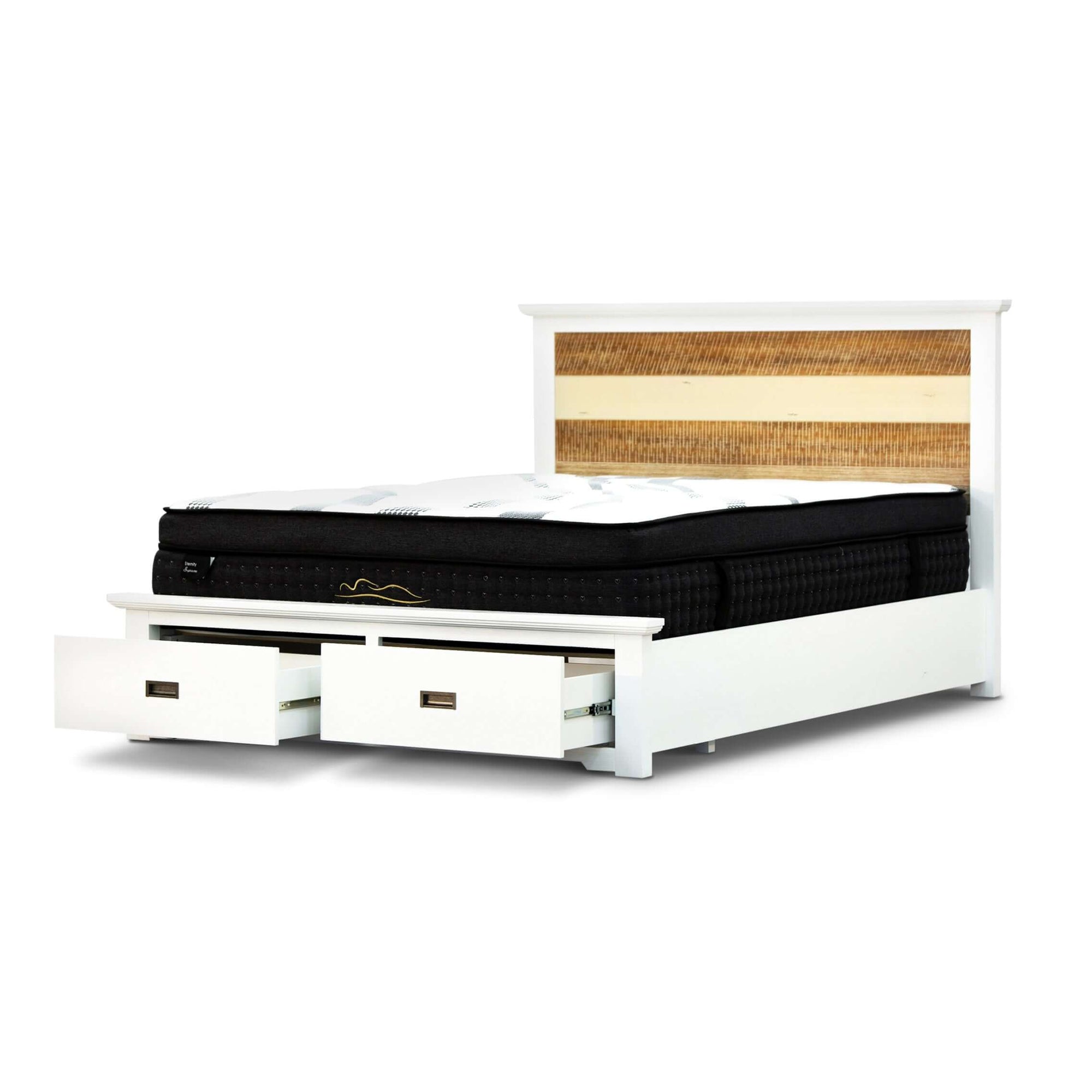 Orville Bed Frame Queen Size Mattress Base With Storage Drawers - Multi Color-Upinteriors