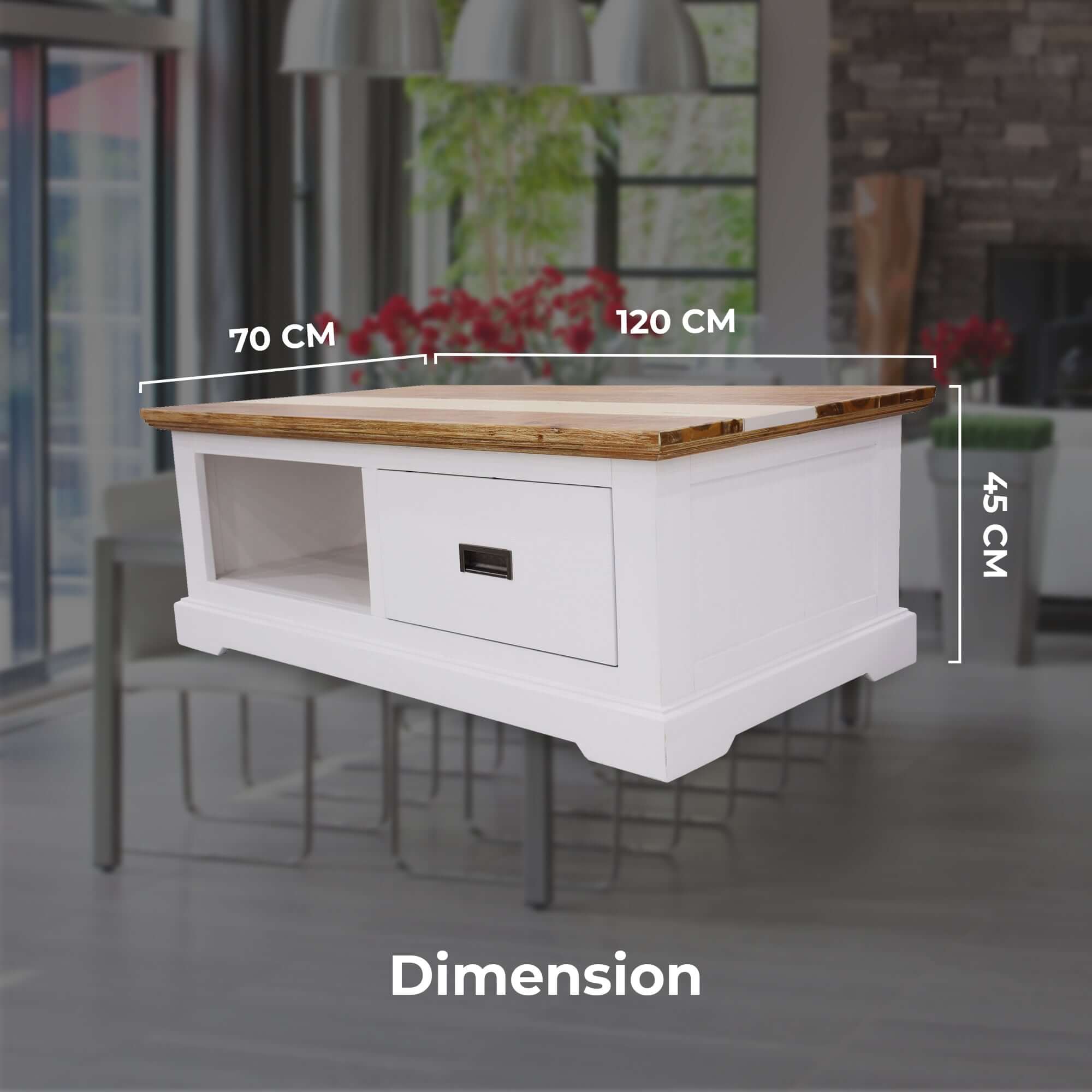 Buy Orville Coffee Table 120cm 1 Drawer Solid Acacia Timber Wood - Upinteriors-Upinteriors