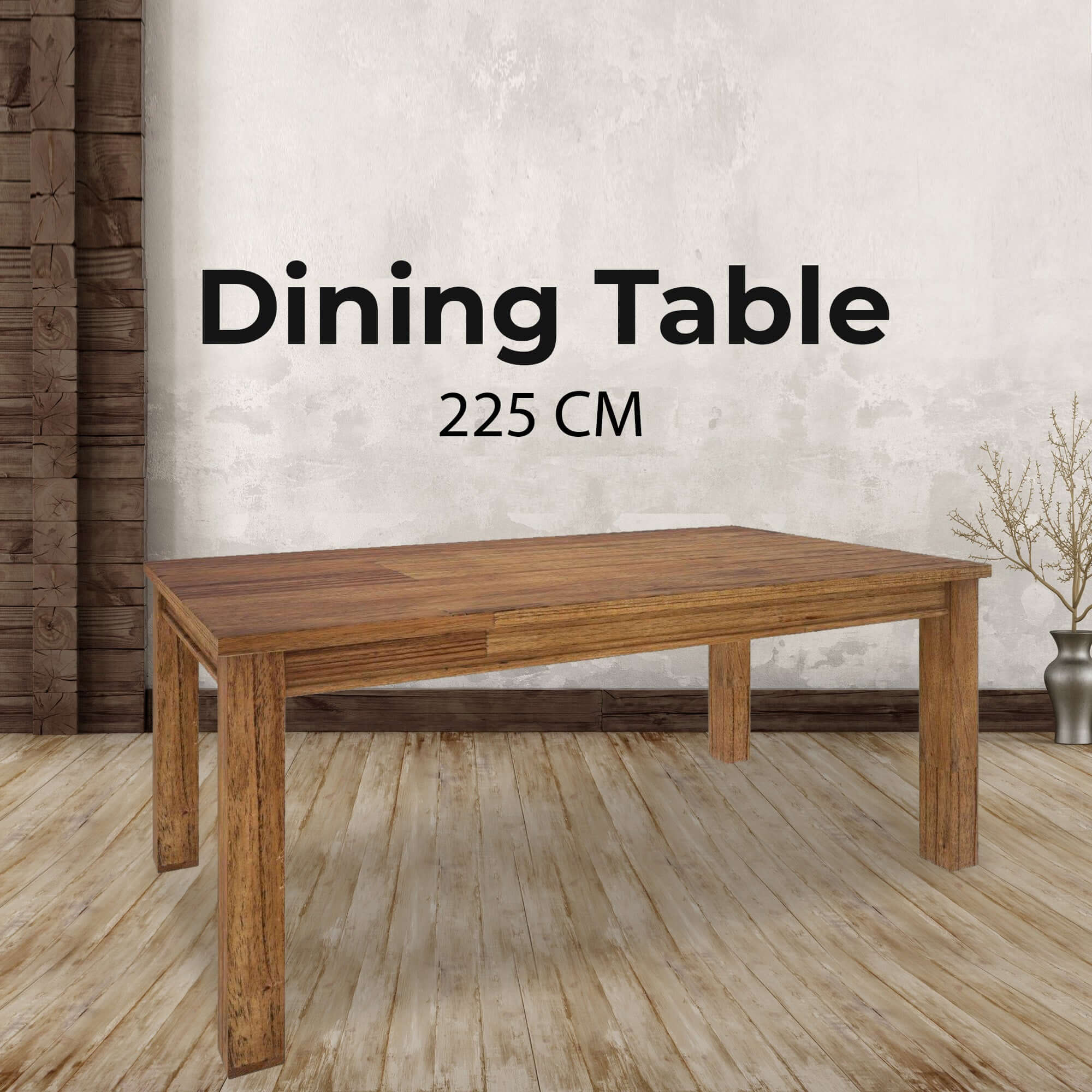 Birdsville Dining Table 225cm Solid Mt Ash Wood Home Dinner Furniture - Brown-Upinteriors