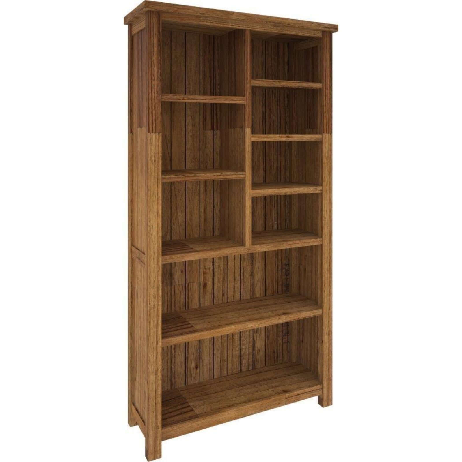 Birdsville Bookshelf Bookcase Display Unit Solid Mt Ash Timber Wood - Brown-Upinteriors