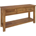 Birdsville Console Hallway Entry Table 156cm Solid Mt Ash Timber Wood - Brown-Upinteriors