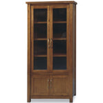 Birdsville Display Unit Glass Door Bookcase Solid Mt Ash Timber Wood - Brown-Upinteriors