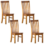 Teasel Dining Chair Set of 4 Solid Pine Timber Wood Seat - Rustic Oak-Upinteriors