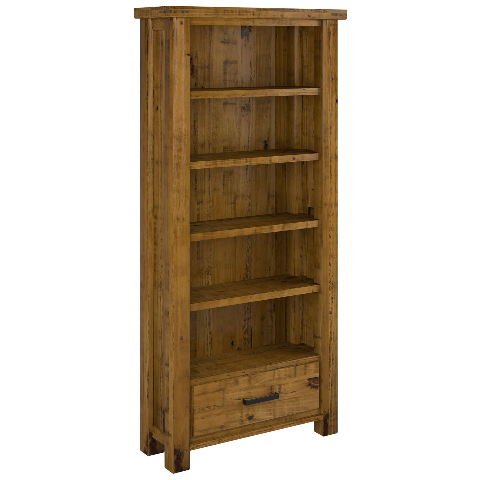 Teasel Bookshelf 190cm Bookcase Display Unit Solid Pine Timber Wood - Rustic Oak-Upinteriors