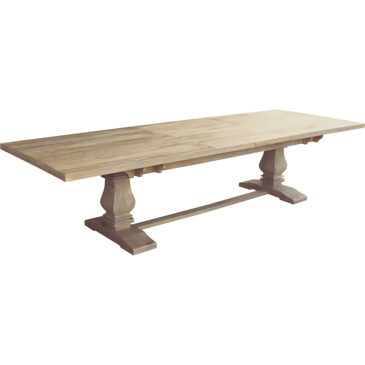 Gloriosa Dining Table 258-348cm Extendable Pedestal Mango Wood - Honey Wash-Upinteriors