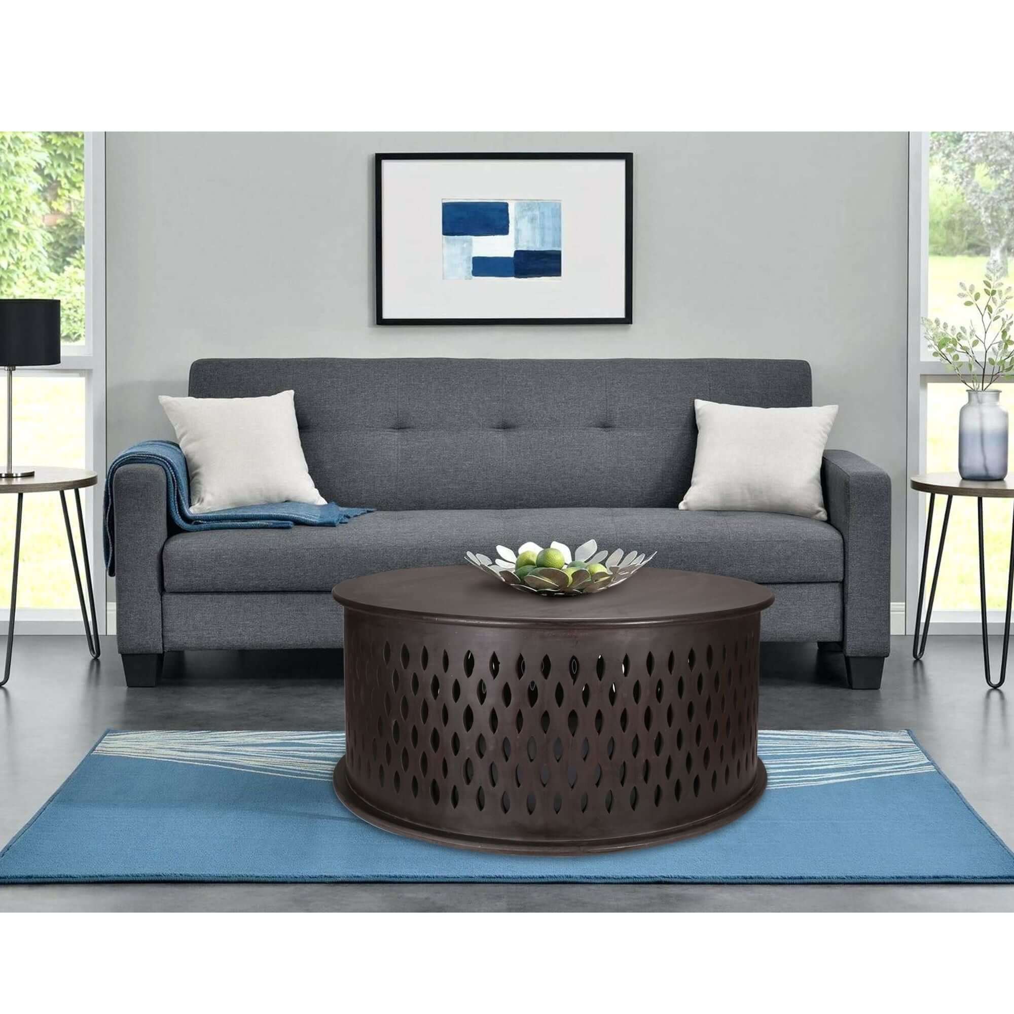 Buy Pansy Wooden Round 80cm Coffee Table - Brown in Australia – Upinteriors-Upinteriors