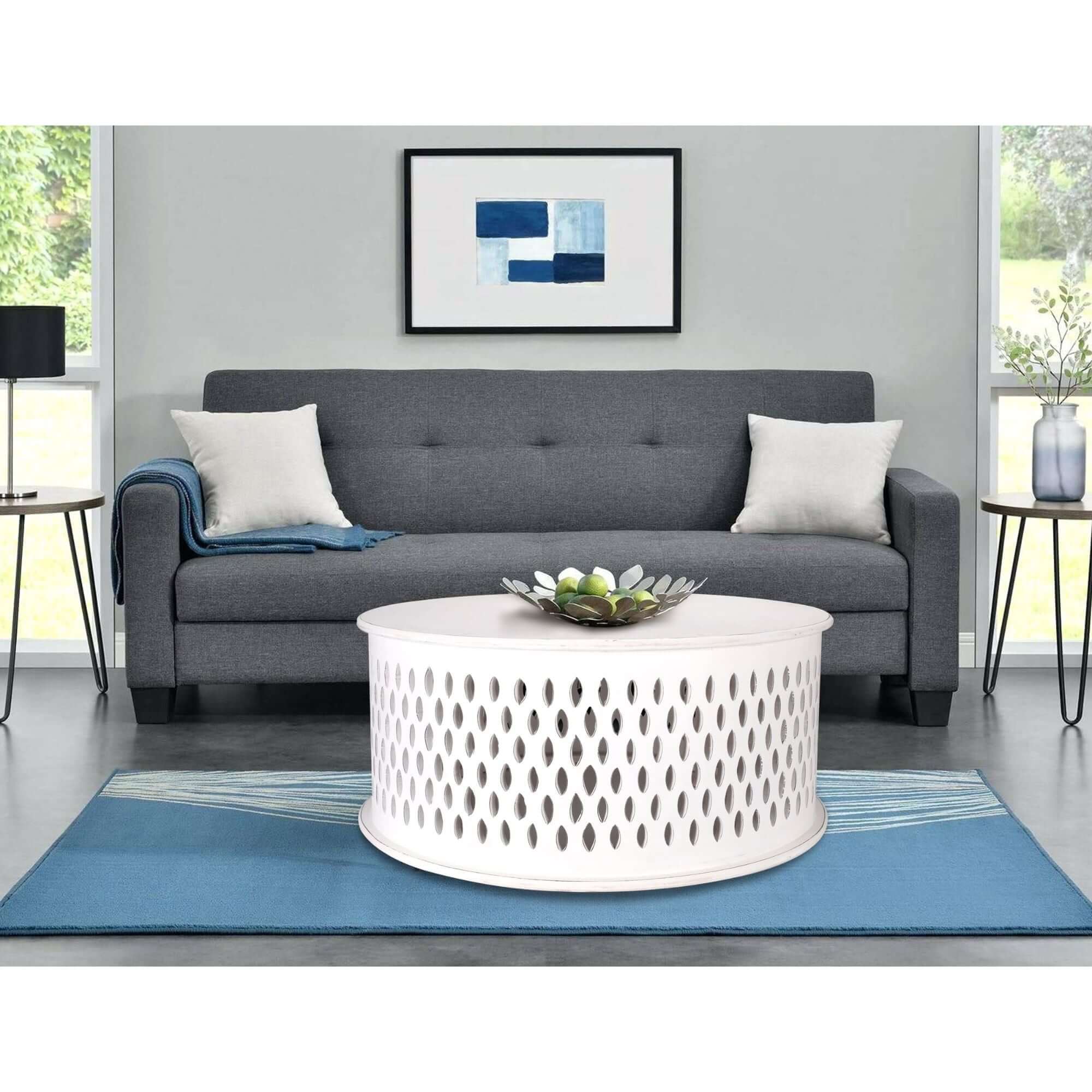 Buy Pansy Wooden Round 80cm Coffee Table - White in Australia – Upinteriors-Upinteriors