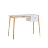 Oslo Desk with Drawer in White & Natural-Upinteriors