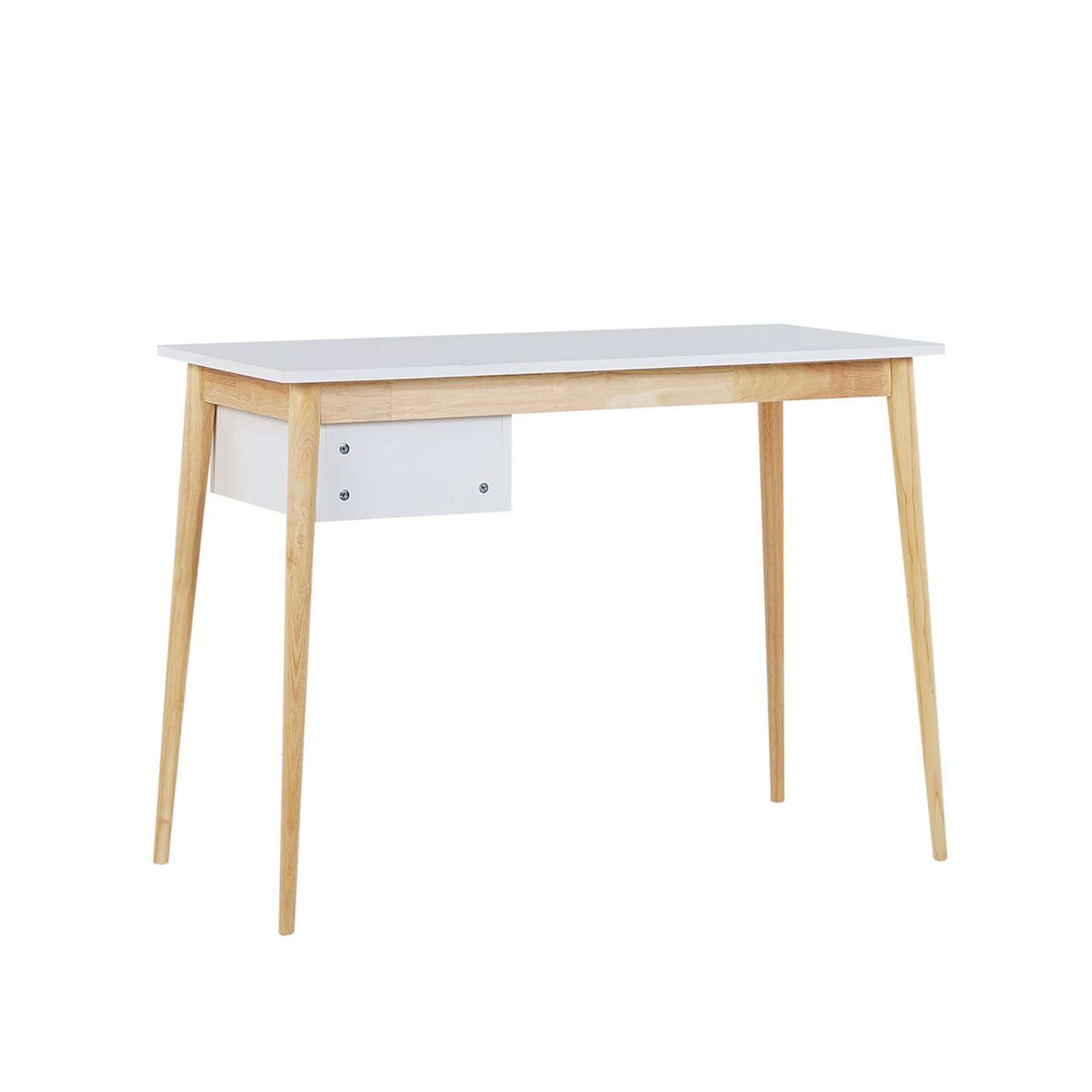 Oslo Desk with Drawer in White & Natural-Upinteriors
