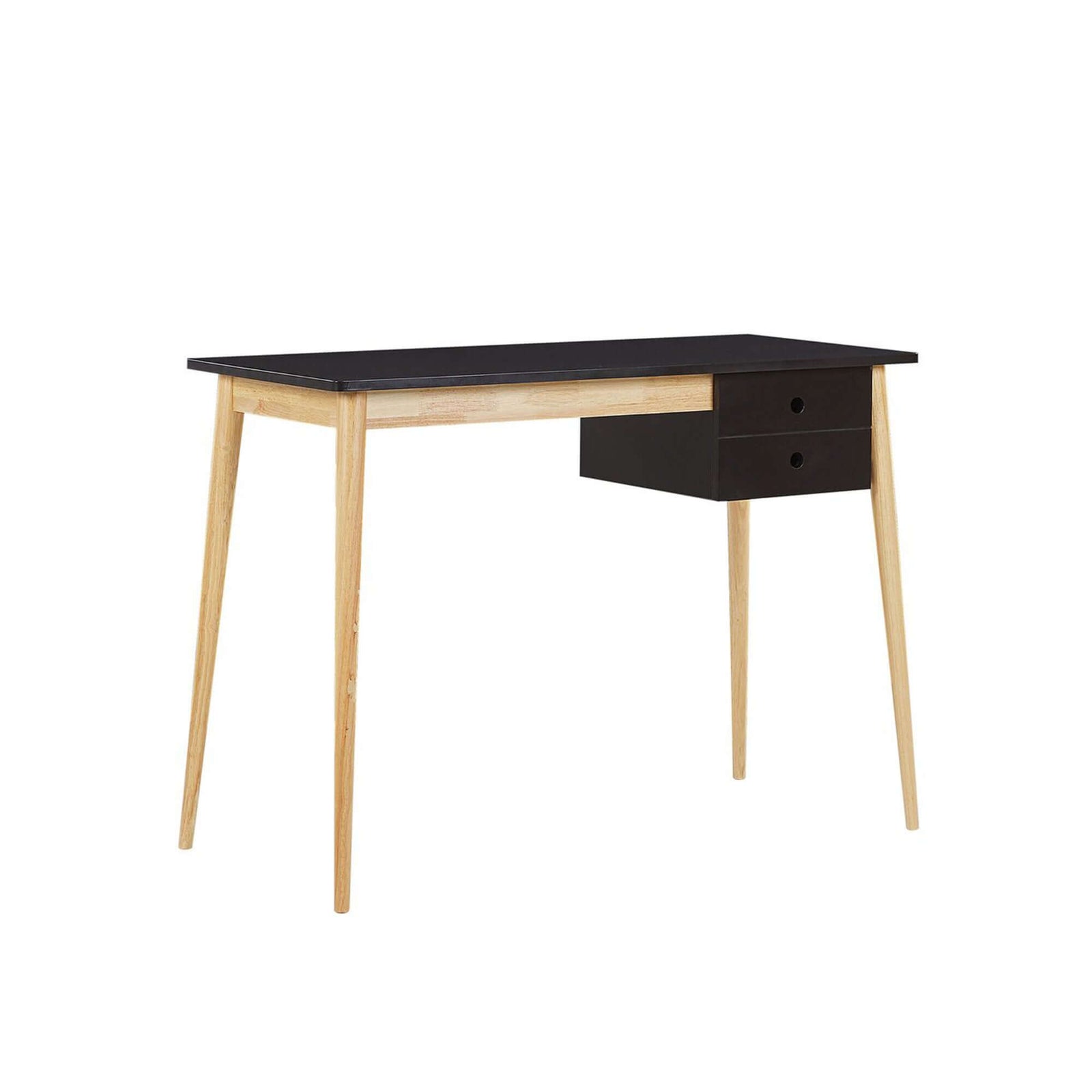 Oslo Desk with Drawer in Black & Natural-Upinteriors