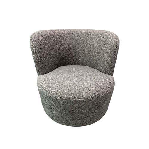 Como Arm Chair Fabric Upholstery Dark Grey Colour Wooden Structure High Density Foam Rotating Metal Chassis-Upinteriors