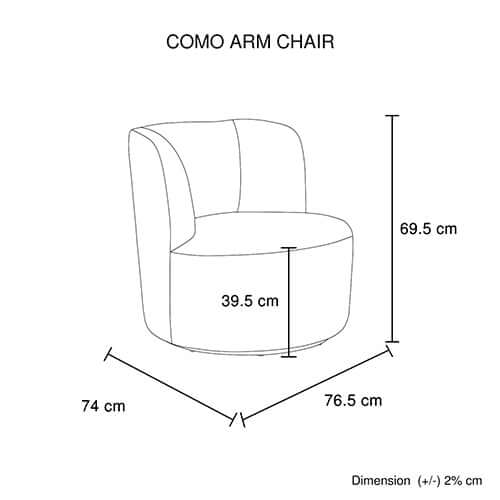 Como Arm Chair Fabric Upholstery Dark Grey Colour Wooden Structure High Density Foam Rotating Metal Chassis-Upinteriors
