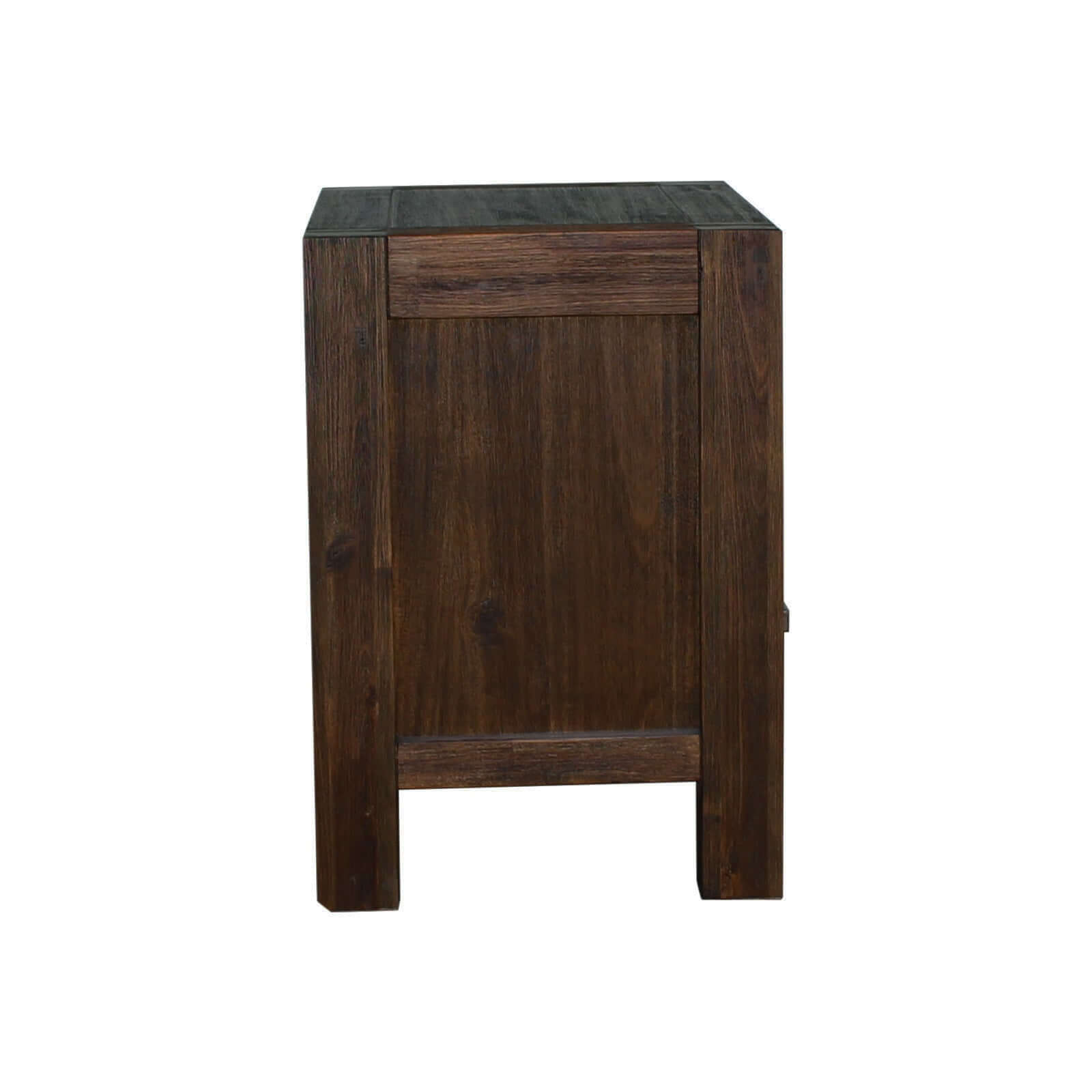 Buy bedside table 2 drawers night stand solid wood acacia storage in chocolate colour - upinteriors-Upinteriors