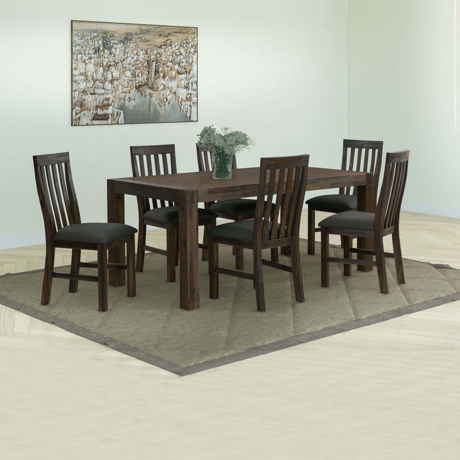 Shop 7 Piece Dining Suite - 180cm Table and 6x Chairs-Upinteriors