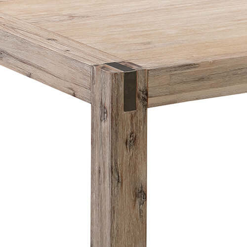 Dining Table with Solid and Veneered Acacia Large Size Wooden Base in Oak Colour-Upinteriors