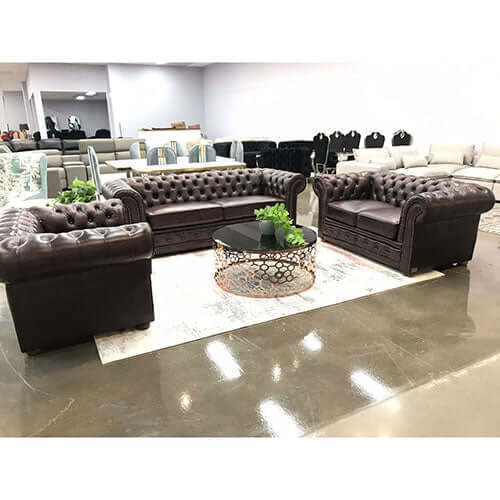 Experience Luxurious Comfort with our Genuine Leather 3+2+1 Seater Sofa Set"-Upinteriors