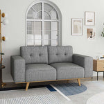 2 Seater Sofa Fabric Upholstery Grey Colour Pocket Spring Wooden Frame-Upinteriors