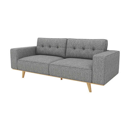 3 Seater Sofa Fabric Upholstery Grey Colour Pocket Spring Wooden Frame-Upinteriors