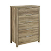 Tallboy with 5 Storage Drawers Natural Wood like MDF in Oak Colour-Upinteriors