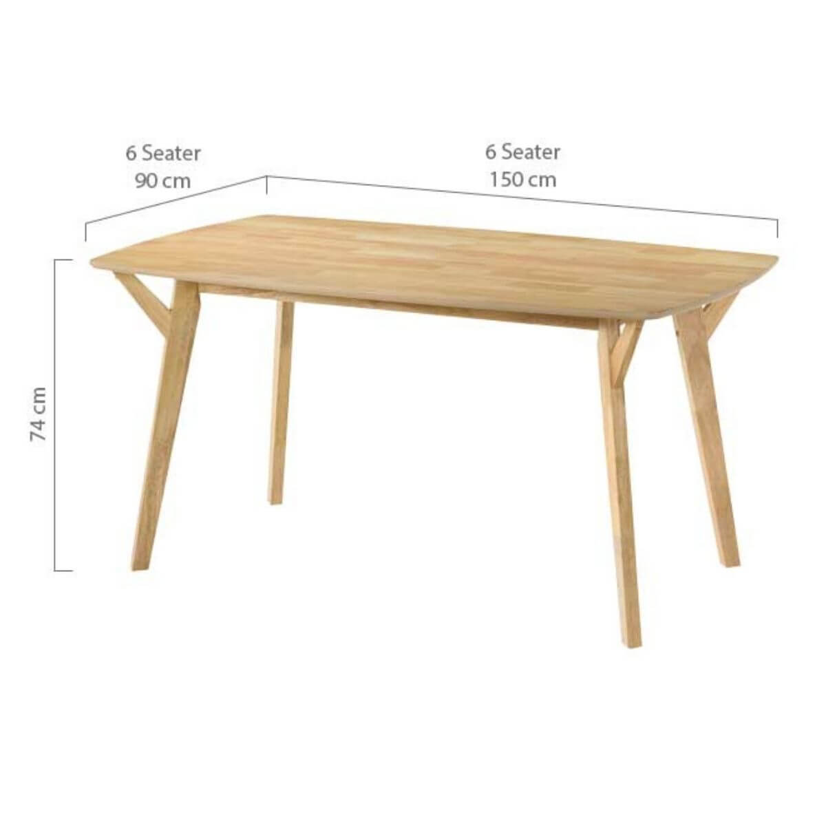 Gather Around an Elegant Oval Dining Table - 6-Seater in Natural Color-Upinteriors